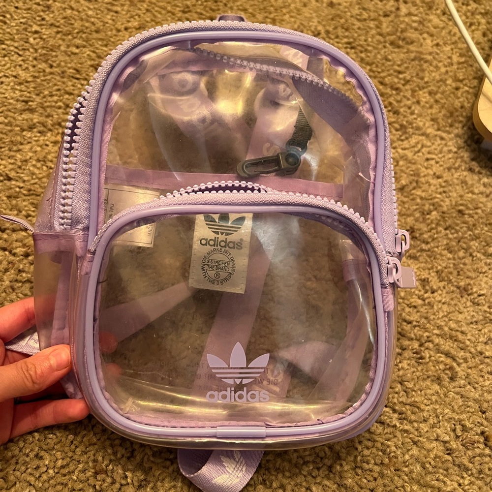 Adidas mini transparent lavender backpack